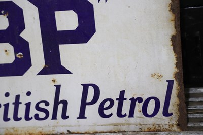 Lot 12 - Double sided 'Fill up with BP' enamel sign